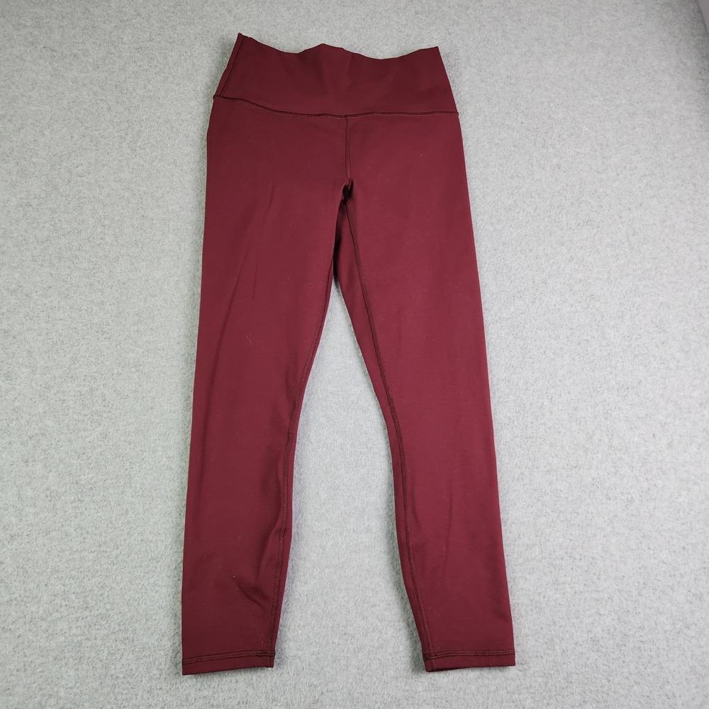 Fabletics 7/8 Length Leggings Women XS Burgundy PowerHold High Waist Compression
